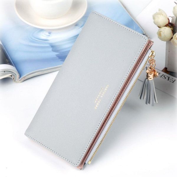 

fashion women wallet lady clutch pu leather long card phone bag case purse lovely evening handbag tassel vintage, Red;black