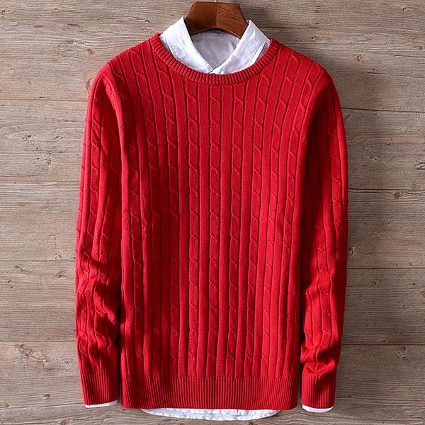 

2021 new design long sleeve red cotton men solid fashion mens sweater brand italy style clothing maglione chandail trui y3k5, White;black