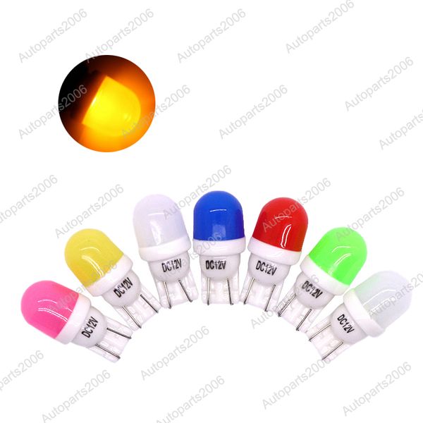 

50pcs yellow t10 5630 2smd ceramic led bulbs replacement clearance lamps reading license plate lights 12v