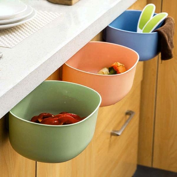 

storage bottles & jars kitchen trash rack 21x17.8x9cm green plastic environmental hanging cabinet door style garbage boxs