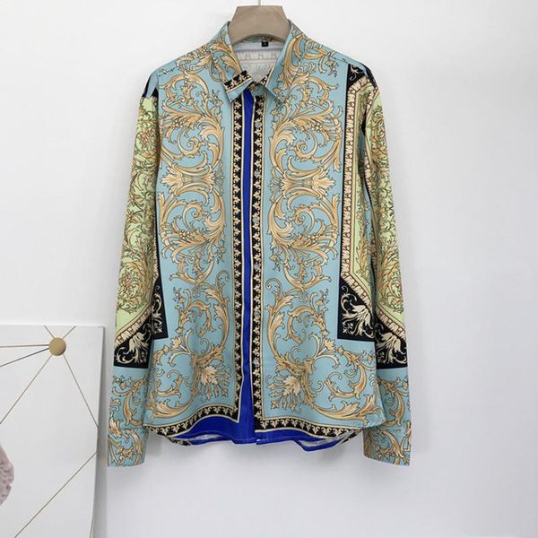 

men's casual shirts 2021 spring autumn designer men/women's retro print long sleeves shirt c223, White;black