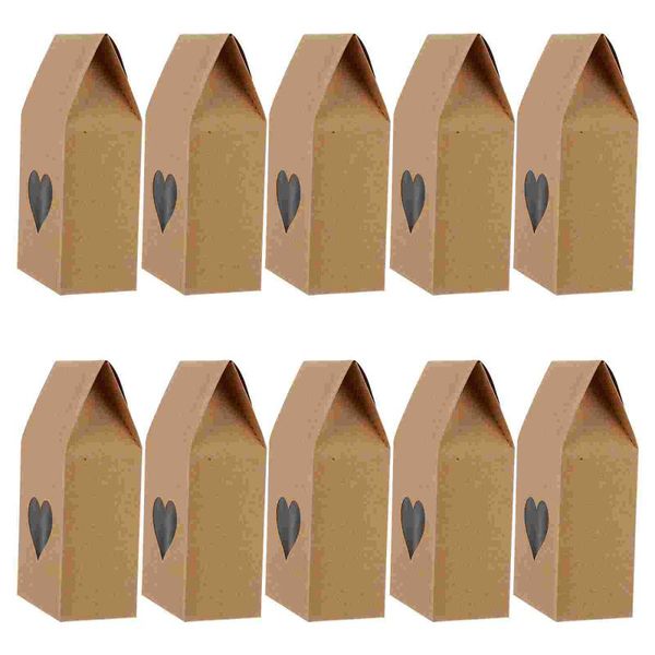 GRESTO GREST 25pcs Caixa de embalagem de bolos de embalagem Sobremesa portátil Kraft Paper Storage