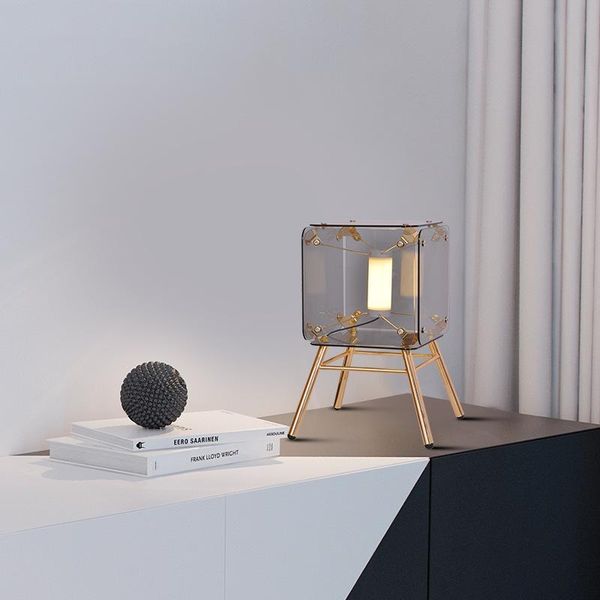 

table lamps nordic led lamp modern simple square glass desk living room decoration bedroom bedside study home decor light fixture