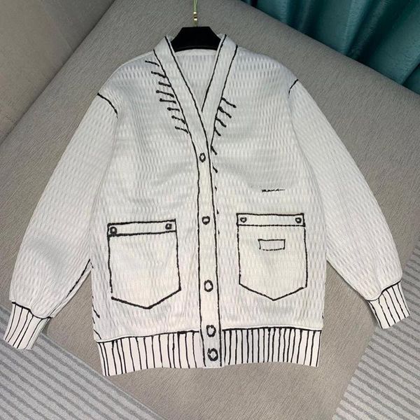 

women's jackets fashion hollow out loose jacket for women v-neck single breasted print pattern runway designer coat streetwear, Black;brown