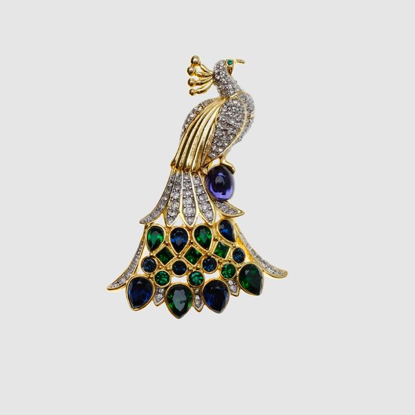 

amorita boutique design animal peacock brooches, Gray