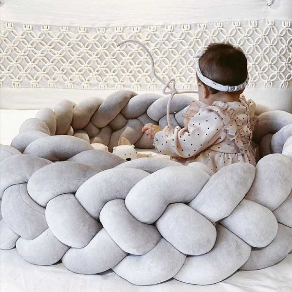 

2.2m/3m baby bed bumper for crib four ply thick baby bumper boys girls cot crib protector cuna para room decor