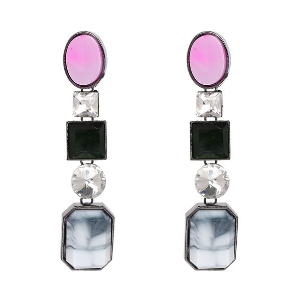 

geometric jewelry resin dangle long statement earrings for women drop jewelry accessories, Silver