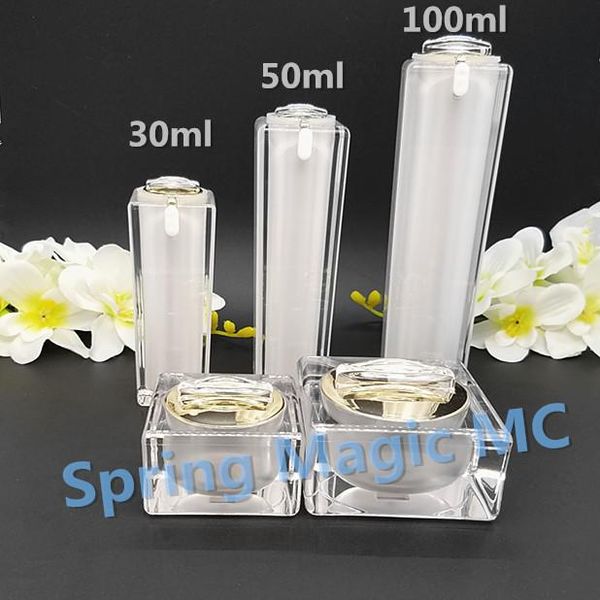 

50ml acrylic lotion bottles,butterfly square cosmetic container press pump lotion bottle,gold black white acrylic cream bottles