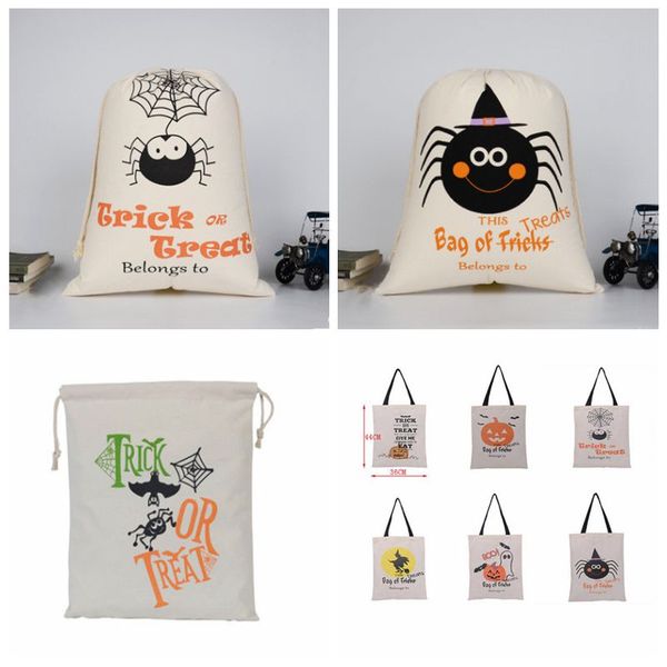 

halloween candy bag gift sack handbags party festival treat or trick pumpkin pouch printed canvas bags hallowmas christmas drawstring totes