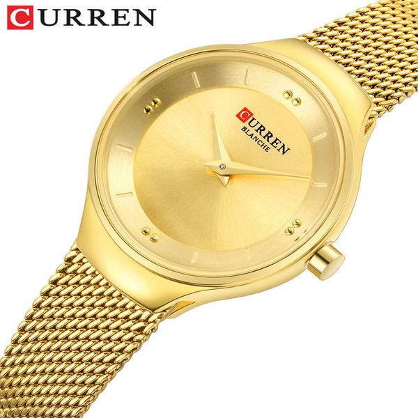 

elegant women watches luxury brand curren dress quartz wristwatch ladies gold watches stainless steel clock relogio feminino 210527, Slivery;brown