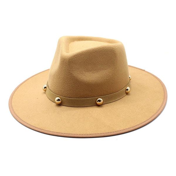 

wide brim hats jazz woolen hat women's chain fedora autumn and winter fashion wrap panama wholesale, Blue;gray