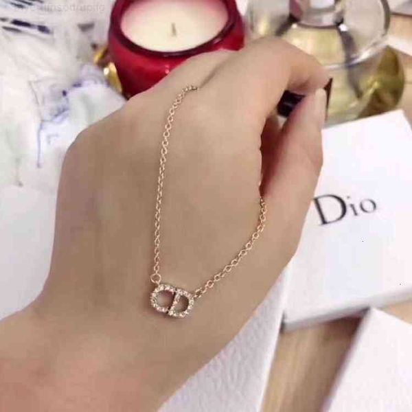 

luxury designer fashion necklace d home / dijia 2021 net red temperament cd with diamond high version brass material, Red;brown