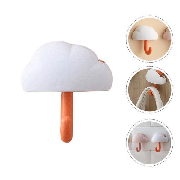 

1pc cloud shaped hook home wall-mounted hook punch-hanger white