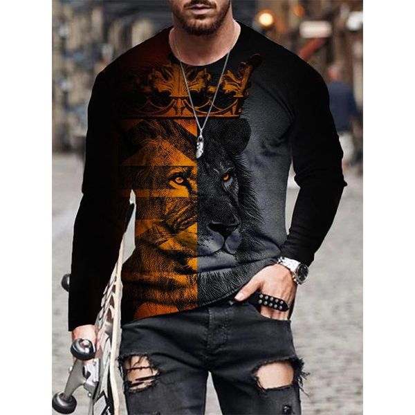 

men's t-shirts christmas pattern printed autumn mens pullovers 2022 spring casual long sleeve o-neck tees fashion streetwear, White;black