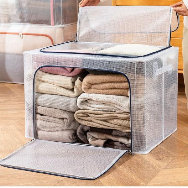 

storage bags waterproof nylon box thickened transparent fabric folding sorting for collection toy clothes bag