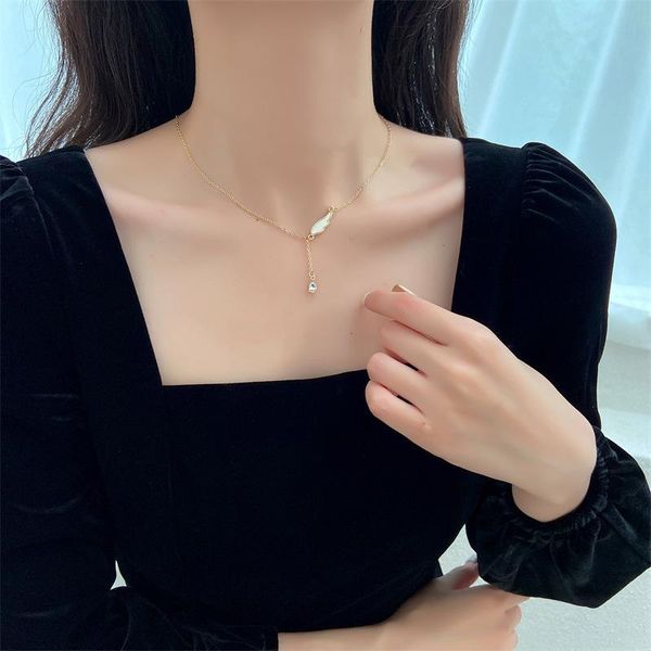 

chains angel wing necklace 2021 ladies clavicle simple temperament cold wind design cute/romantic women metal, Silver