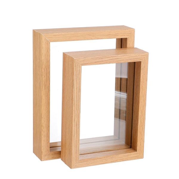 

2pcs chic double sided glass picture frame transparent specimen clip p frame