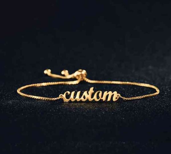 

factory supplier stainless steel 18k gold custom name bracelet, Golden;silver