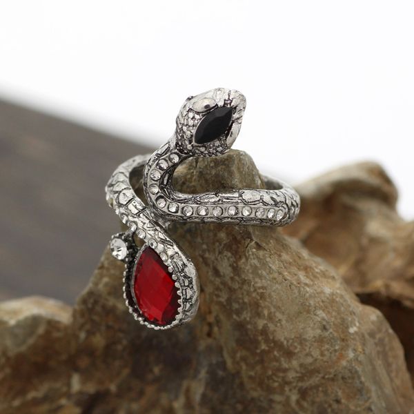 

yoga snake ring women's exquisite trendsetter with brick fashion, Silver