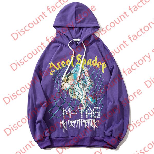 

hip hop hoodie sweatshirt men punk printed hoodies streetwear winter casual loose high street hooded pullover, Black