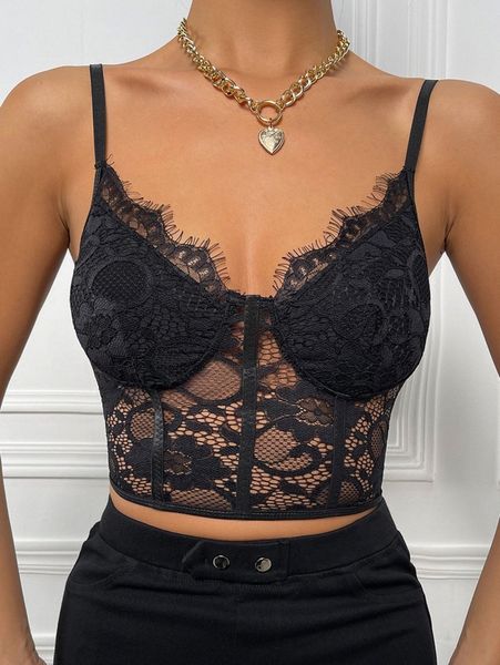 

lace cami q48x#, White