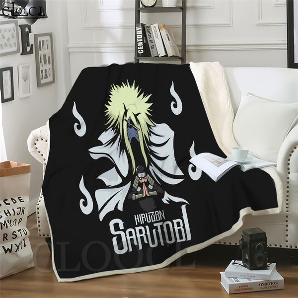 

cloocl japan cartoons naruto sarutobi hiruzen 3d print harajuku air conditioning blanket sofa teens bedding throw blankets plush quilt