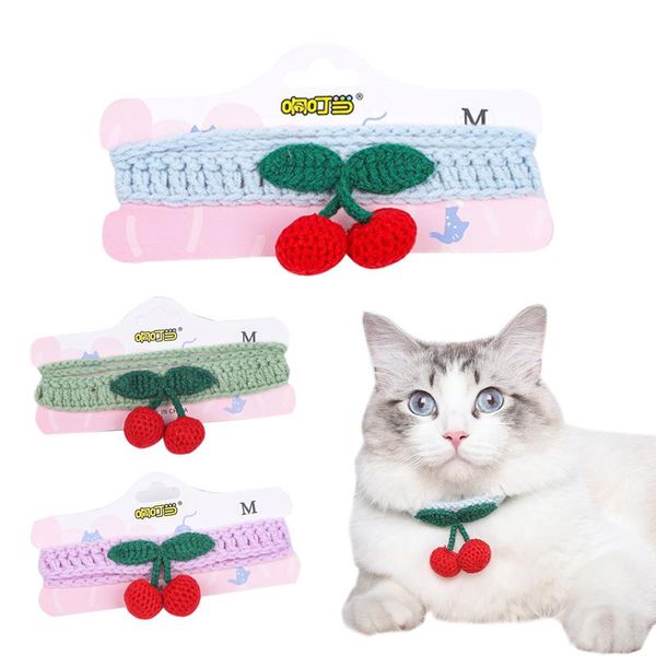 

cat collars & leads handmade wool woven puppy cute fashion adjustable pet supplies dog