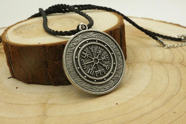 

pendant necklaces 1pcs viking odin's symbol of norse runic necklace runes vegvisir compass, Silver