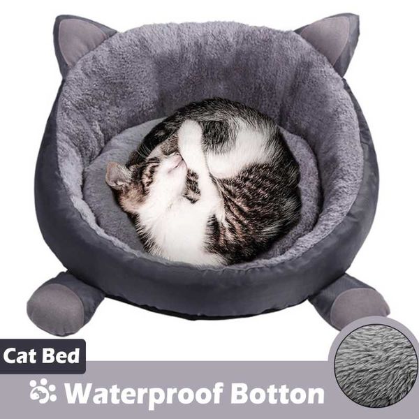 

cat beds & furniture cotton bed round cute pet house for cats winter warm dog mat cushion couch small puppy animal product