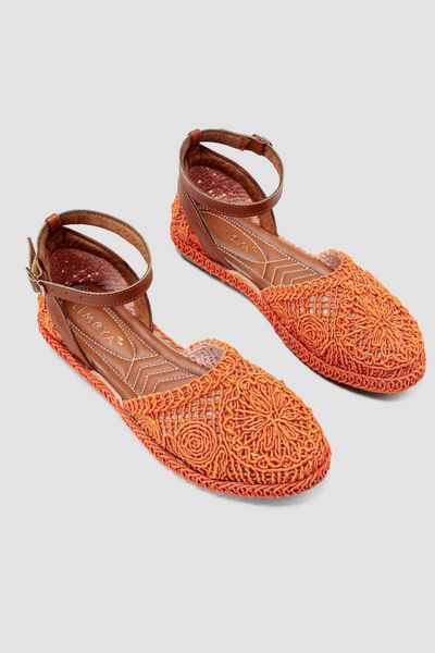 

sandals orange mesh detailed knitwear wrist baretli, Black