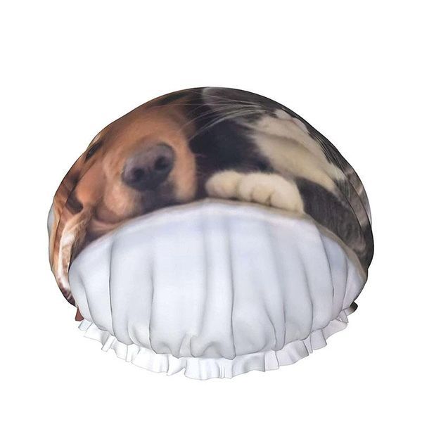 

shower caps golden retriever waterproof double cap with adjustable elastic band women's for long thick hair