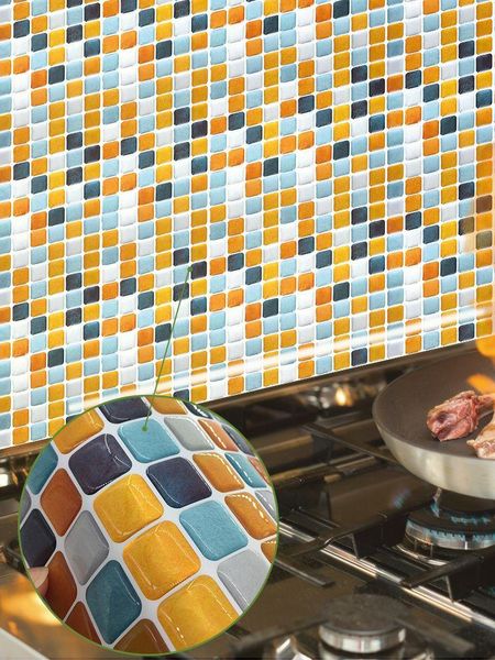 

wall stickers alitrella 37.2cm x 13cm 1/5/10 sheet 3d tile sticker backsplash self adhesive stick on for kitchen bathroom dj018