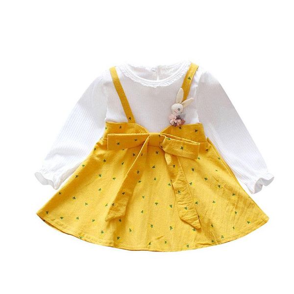 

autumn dress for girls long sleeve lovely dot baby girl dress princess children clothes dresses kids girl costume 1-4y a26, Red;yellow