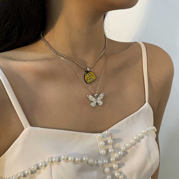 

jewelry halloween elements pumpkin alloy simple butterfly pendant necklace, Silver