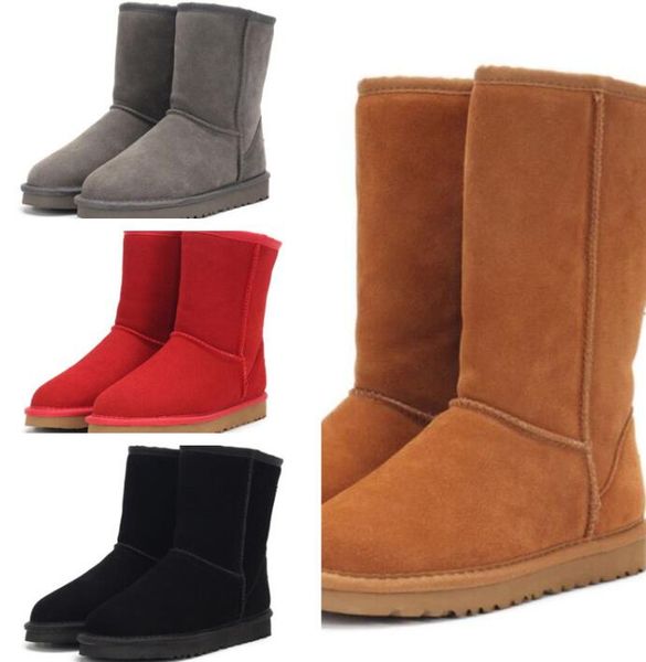 

classical middle 5825 tall 5815 women snow boots soft sheepskin keep warm boot beautiful gift aus u5815 u5825, Black