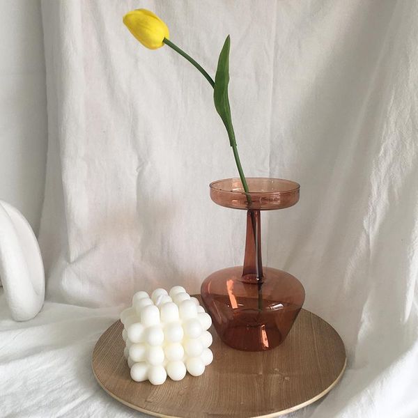 

candle holders nordic vase decor glass flower terrarium plants clear transparent ornaments holder table