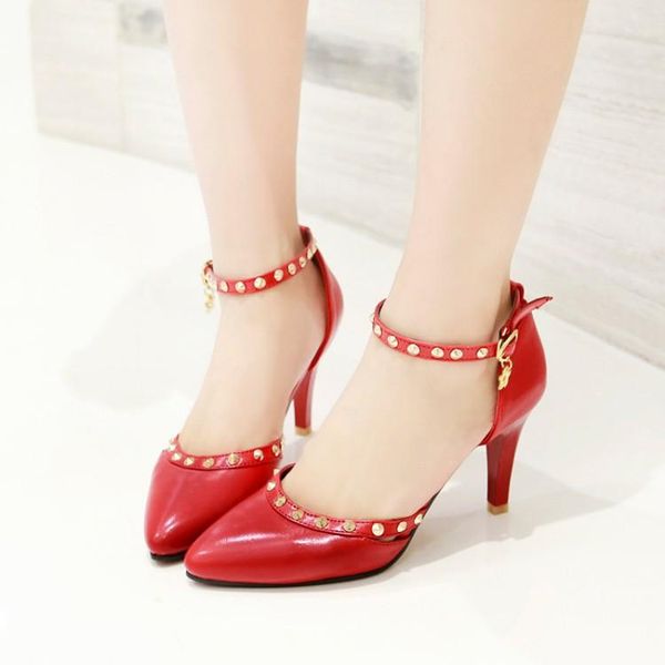 

big size 11 12 13 14 15 16 17 high heels sandals women shoes woman summer ladies women's shoes with spike and shallow mouth, Black