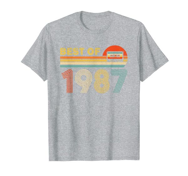 

32 years old t-shirt, made in 1987, vintage 32th birthday t-shirt, White;black