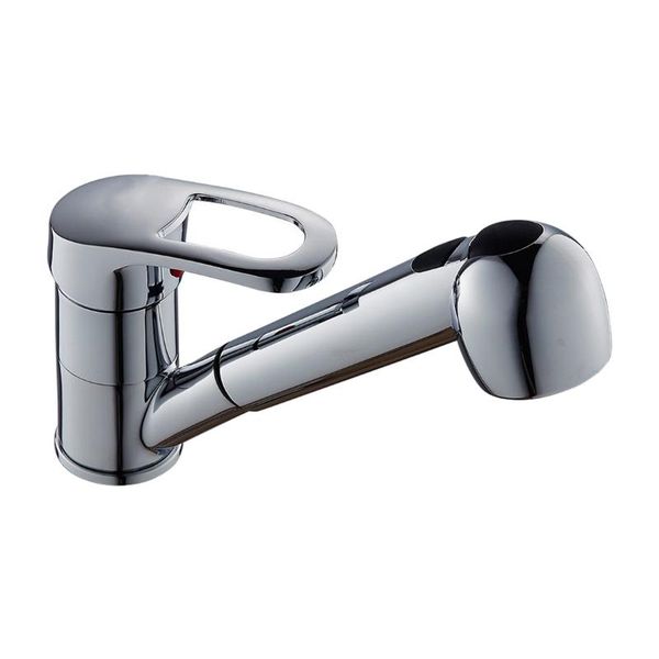 

kitchen faucets modern high pressure chrome single lever faucet tap with pull-out shower mixer for washbasin sink le