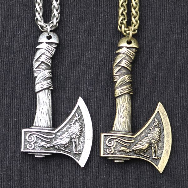 

nordic viking axe pendant necklace retro viking jewelry fashion necklace 2019 dropshippingdio chan contact, Silver