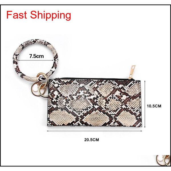 

leopard leather bracelet key chain plaid buffalo wallet pu wrist round tassel pendant wristbands keychain clutch jllgex home003, Silver