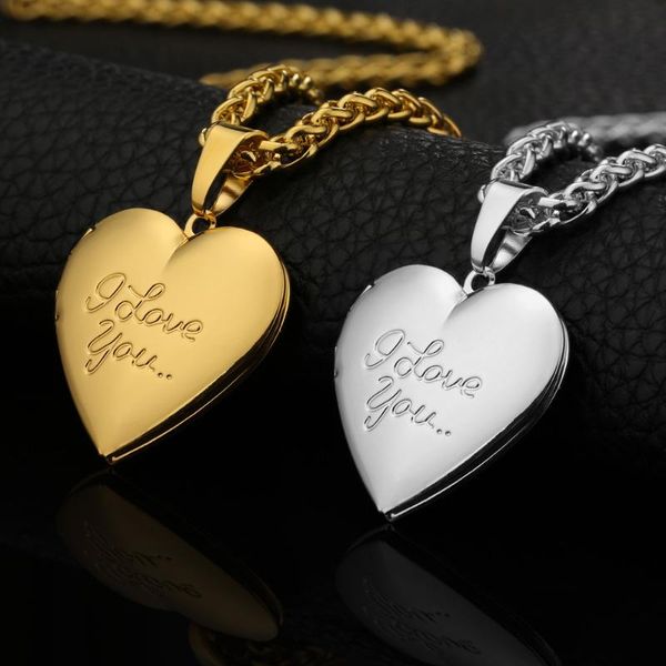 

pendant necklaces copper gold-plated love box necklace for men and women i you po souvenir pendants romantic gifts, Silver