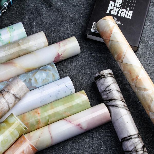 

wallpapers waterproof oil-proof marble self adhesive wallpaper bathroom cupboard contact paper wall stickers pvc renovation film
