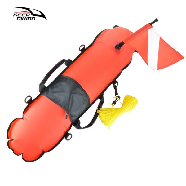

spearfishing scuba diving inflation torpedo buoy signal float ball + diving flag gear equipment