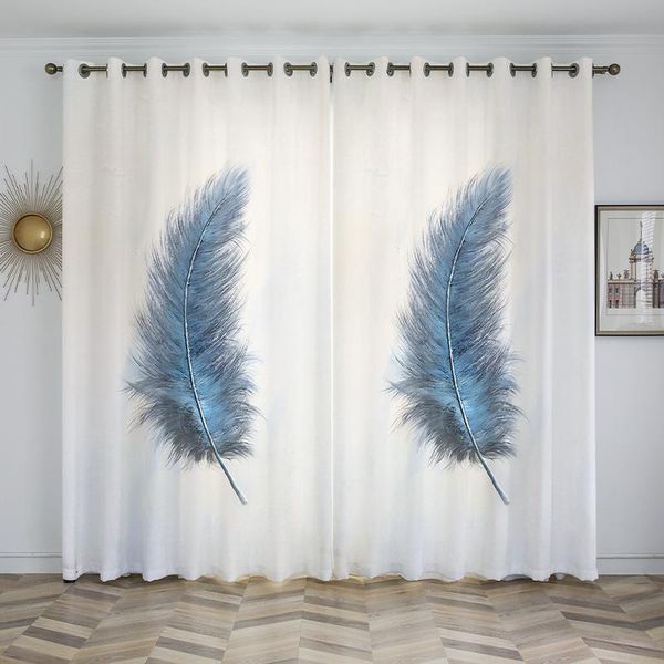 

curtain & drapes blackout curtains for living room bedroom window luxury feather printed custom modern home el cafe office decoration