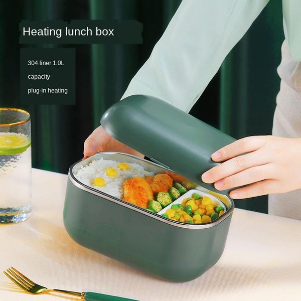 

dinnerware sets electric lunch box water-plug-in stainless steel solid color heat preservation portable with mealsld589