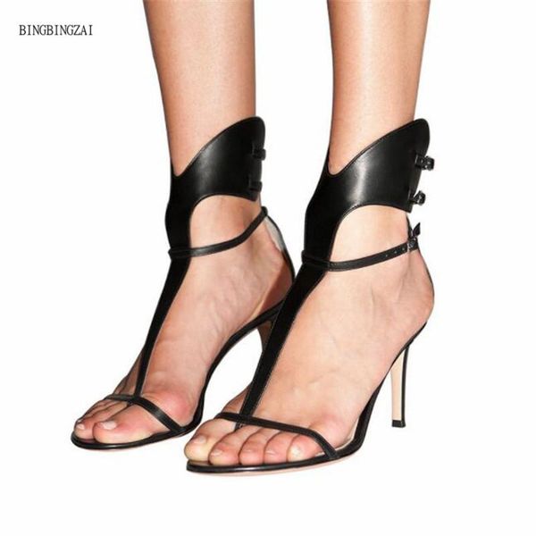 

sandals 2021 women super shoes fashion show 11 cm heels size 3-13 14 bbzai, Black