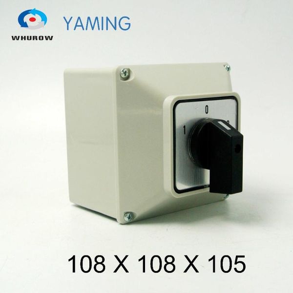 

smart home control yaming electric ymw26-63/2m changeover cam mains switch 63a 2 poles 3 position with protective box ip65 rotative