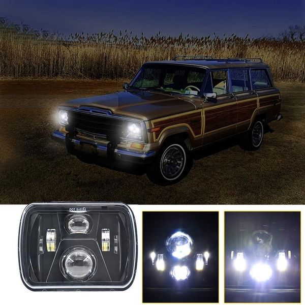 

car headlights 300w 30000lm 7inch h4 led headlight high low beam for wrangler suv truck offroad motorcycle waterproof amber+white 6000k