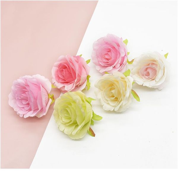 

5pcs silk rose decorative flowers wreaths christmas decorations for home flower arrangement p props wedding holiday jllexg